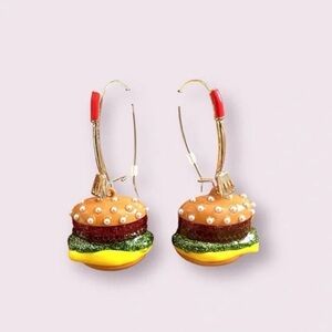 Betsey Johnson Colorful Hamburger Dangle Earrings NWT